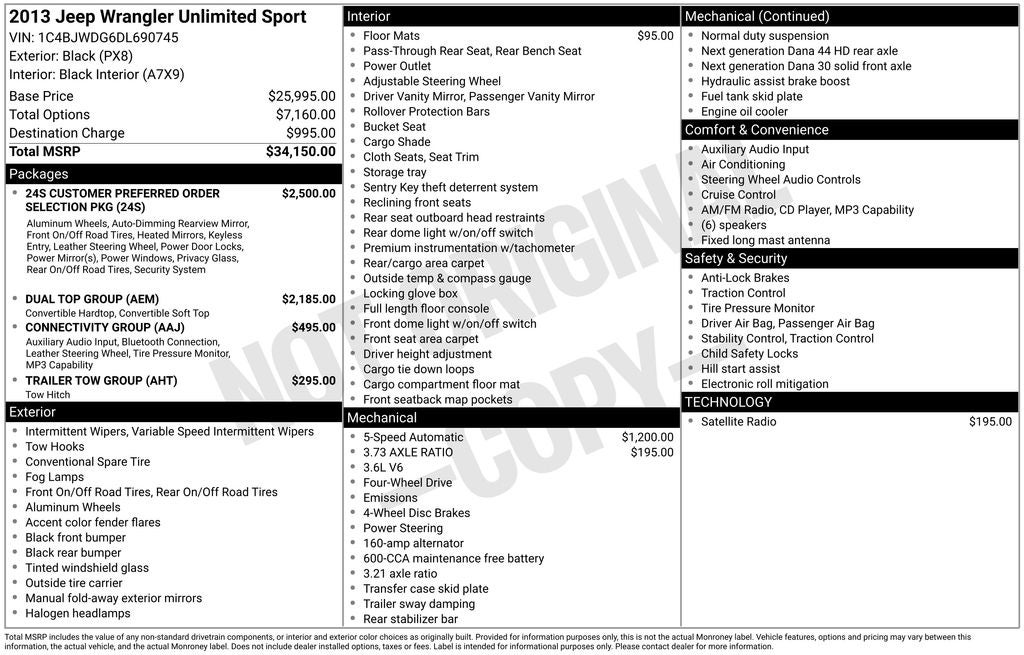 2013 Jeep Wrangler Unlimited Sport