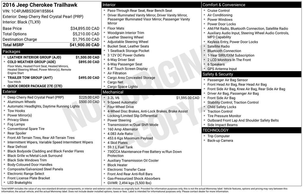 2016 Jeep Cherokee Trailhawk