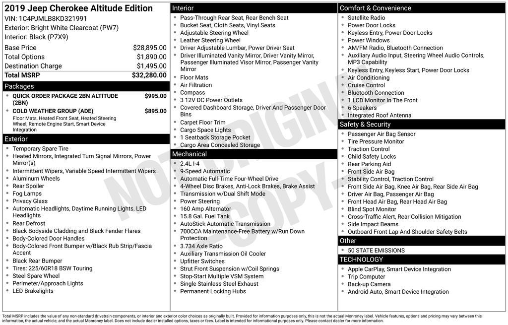 2019 Jeep Cherokee Altitude