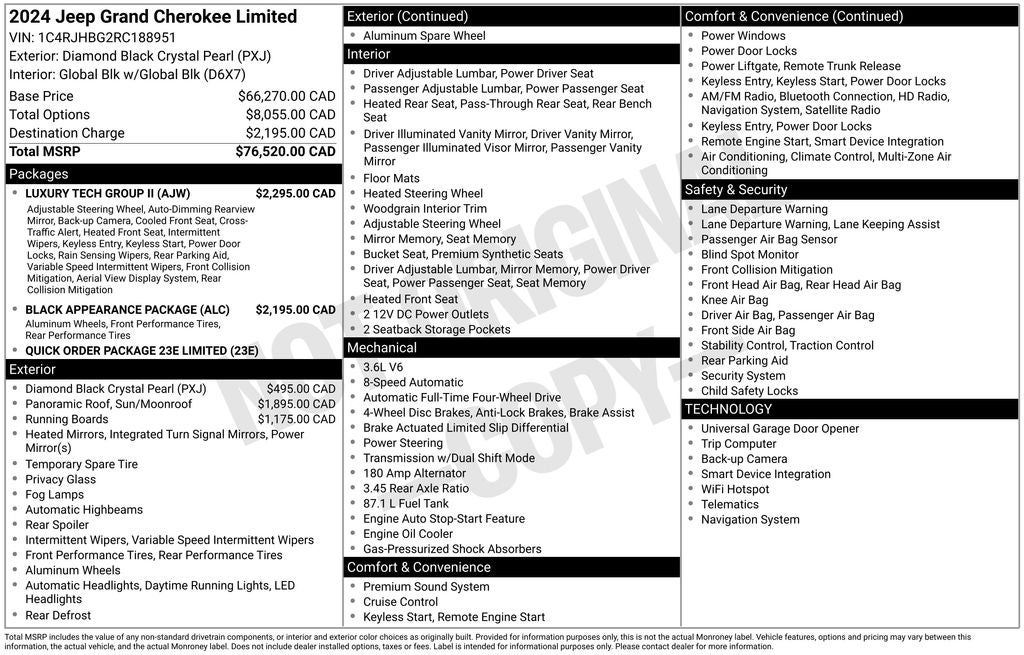 2024 Jeep Grand Cherokee Limited Navigation System & Dual-Pane Panoramic Sunroof