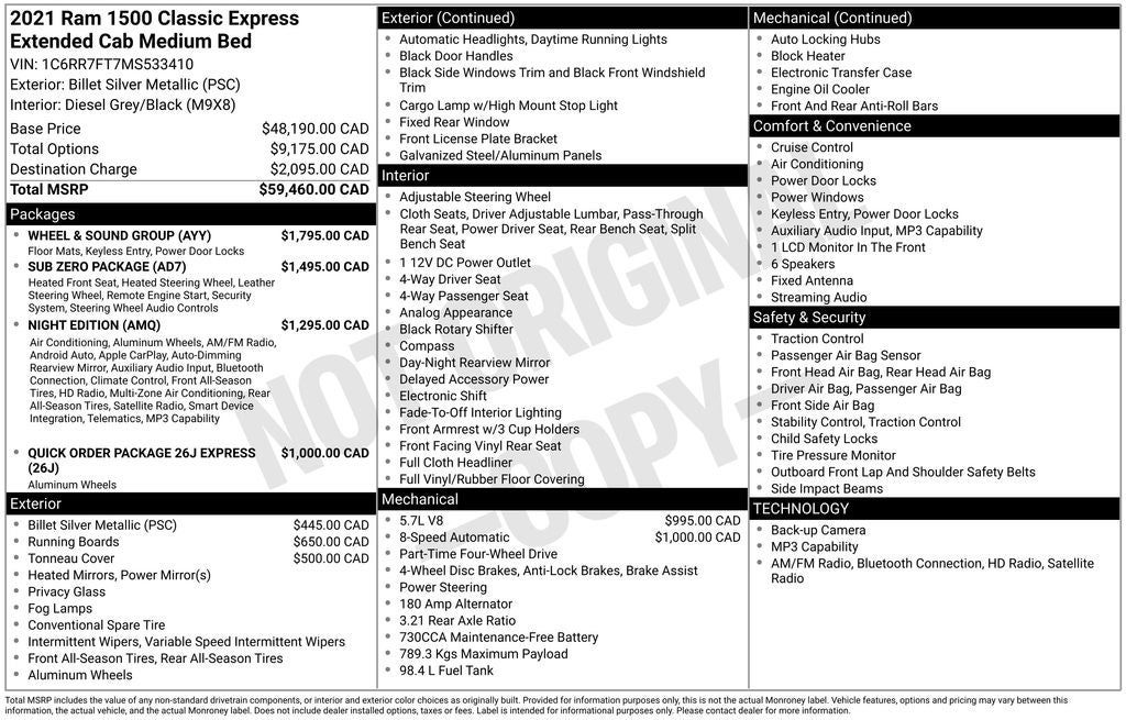 2021 RAM 1500 Classic Express Blackout Package