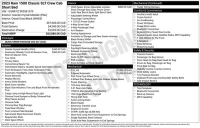 2023 RAM 1500 Classic SLT Apple CarPlay & ParkView Rear Back-Up Camera