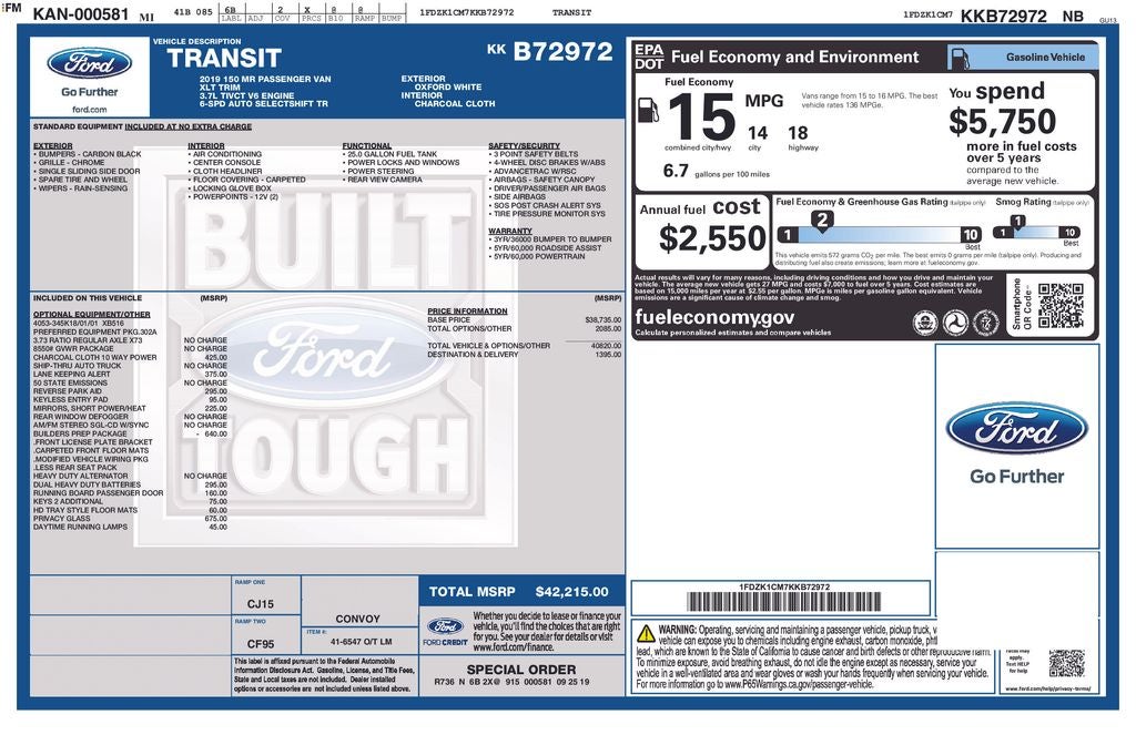 2019 Ford Transit-150 XLT Mobile Office Upfit. Fully Powered