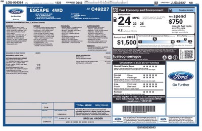 2018 Ford Escape SE Exterior Parking Camera Rear