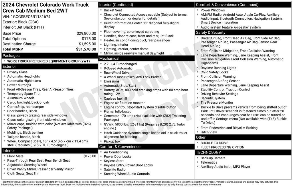 2024 Chevrolet Colorado Work Truck