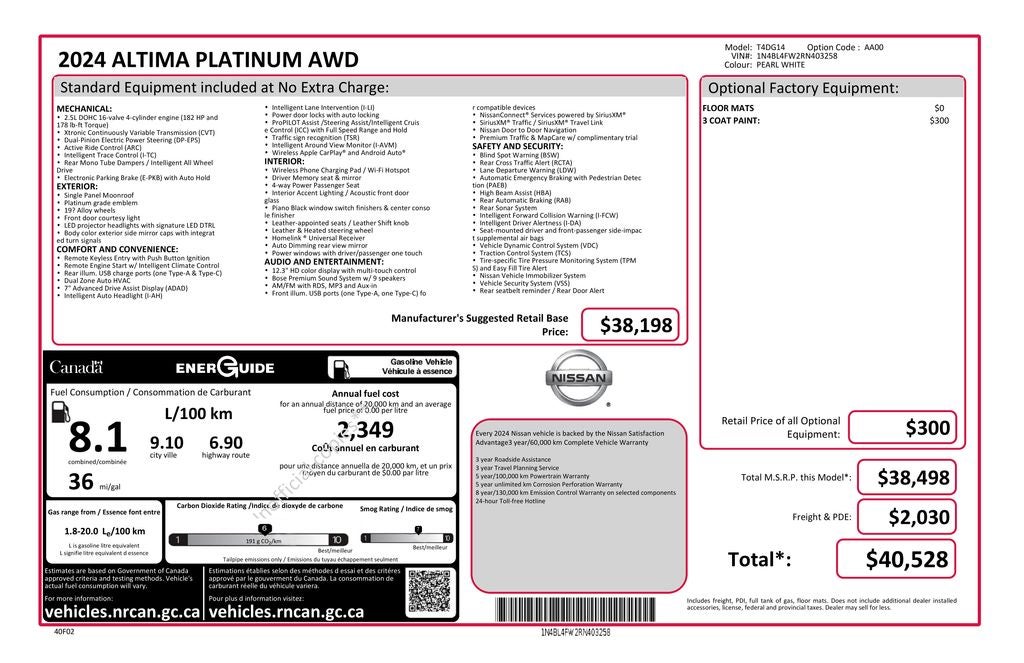2024 Nissan Altima Platinum