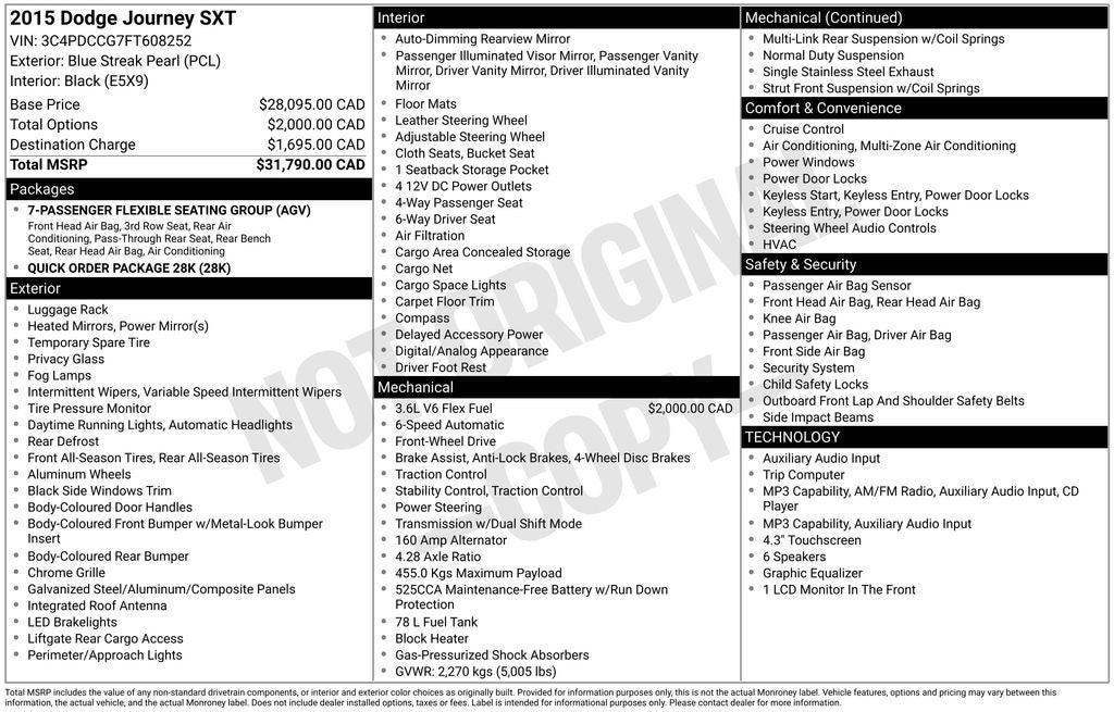 2015 Dodge Journey SXT