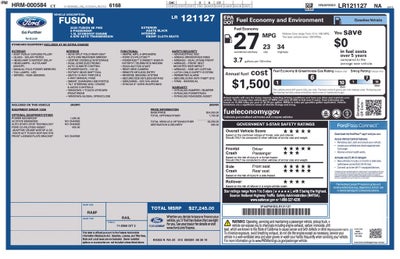 2020 Ford Fusion SE Power Moonroof