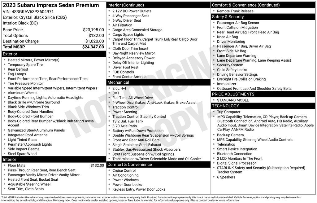 2023 Subaru Impreza Premium