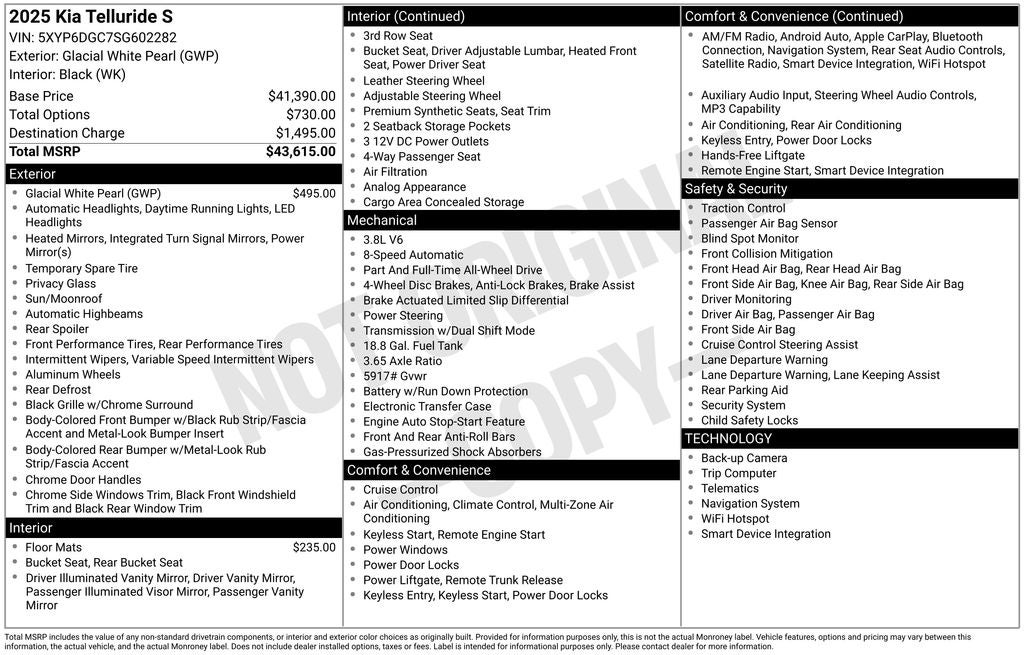 2025 Kia Telluride S