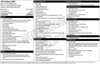 2019 Subaru WRX Base