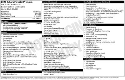 2020 Subaru Forester Premium Driver Assist Technology Pkg & Keyless Access