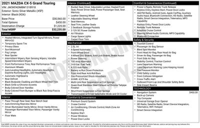 2021 Mazda Mazda CX-5 Grand Touring Bose 10-Speaker Premium Audio Sound System