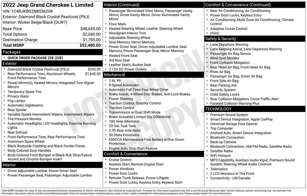 2022 Jeep Grand Cherokee L Limited