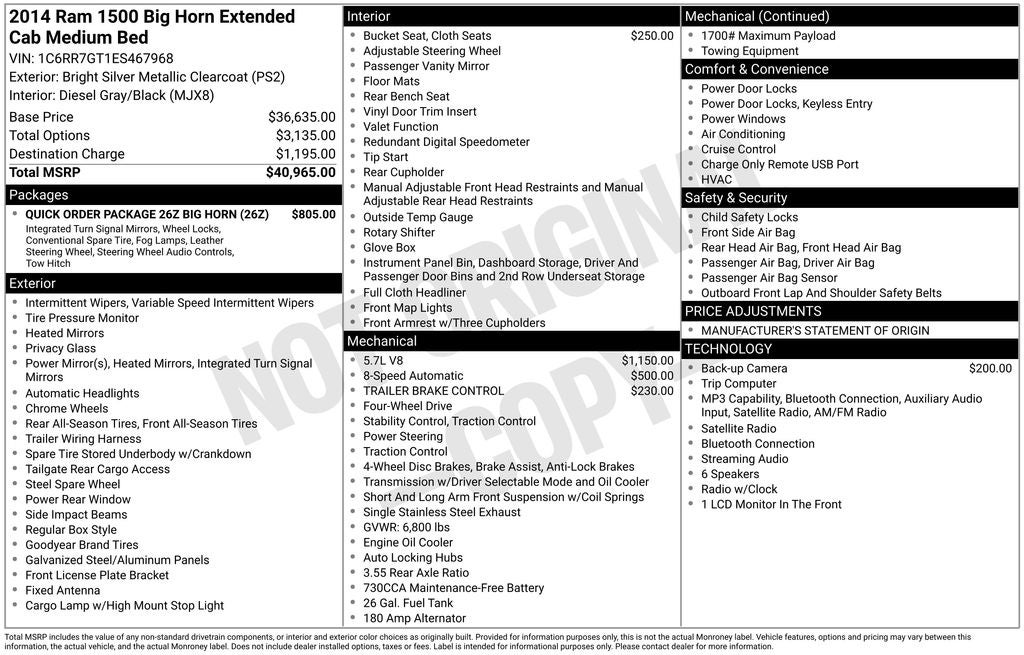 2014 RAM 1500 Big Horn