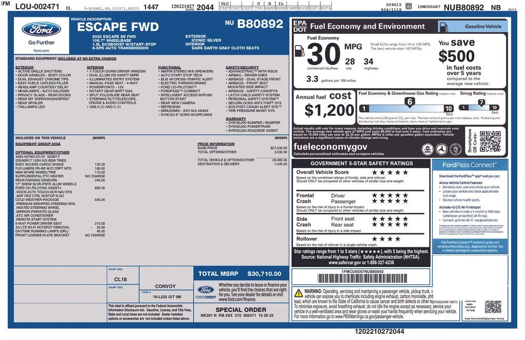 2022 Ford Escape SE
