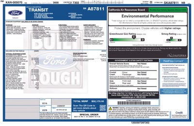 2025 Ford Transit-250 Base T-250 LOW ROOF CARGO VAN 148" WB