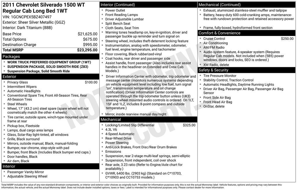 2011 Chevrolet Silverado 1500 Work Truck