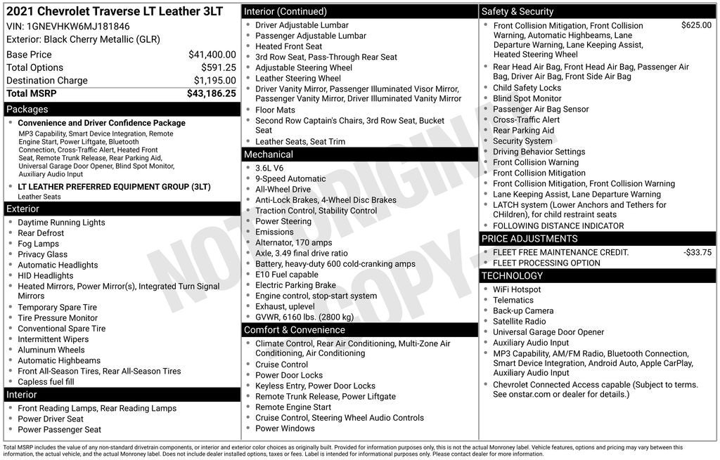 2021 Chevrolet Traverse LT Leather
