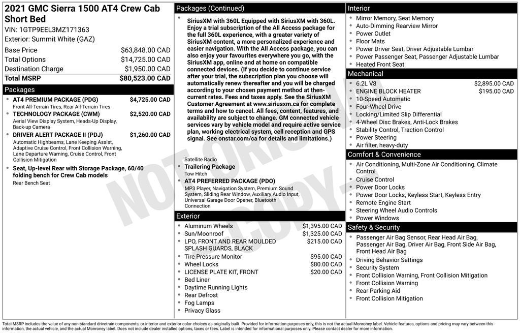 2021 GMC Sierra 1500 AT4