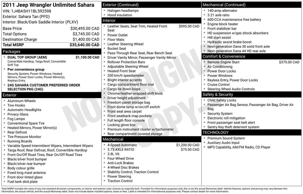2011 Jeep Wrangler Unlimited Sahara
