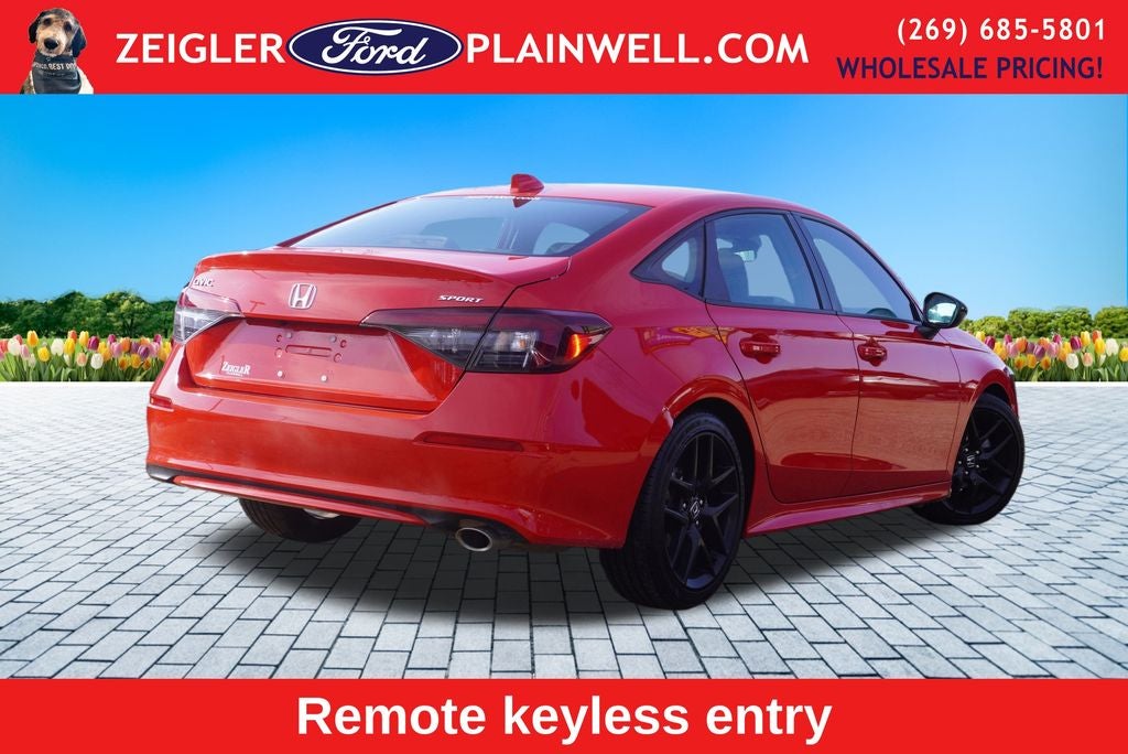 2025 Honda Civic Sport Leather Sport Pkg Black Wheels Rear Camera