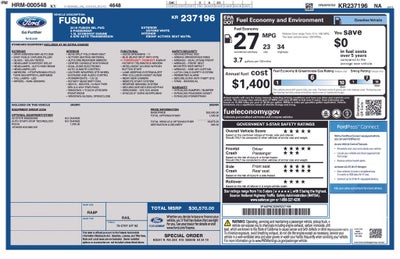 2019 Ford Fusion SEL Power Moonroof Rear Camera