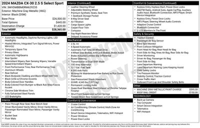 2024 Mazda Mazda CX-30 2.5 S Select Sport