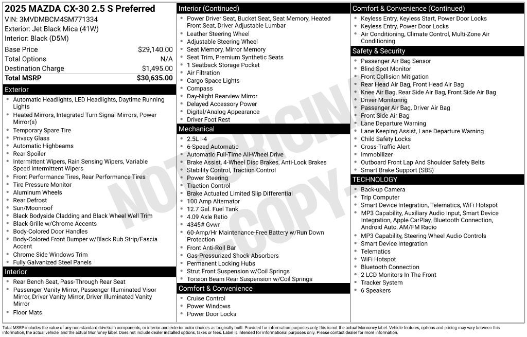 2025 Mazda Mazda CX-30 2.5 S Preferred Package