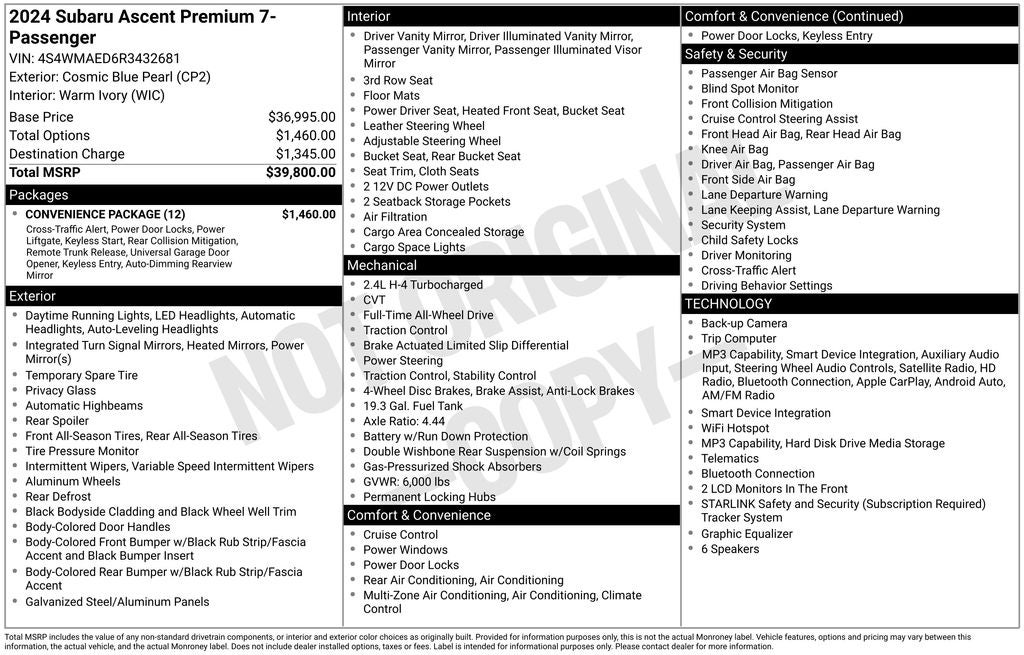 2024 Subaru Ascent Premium