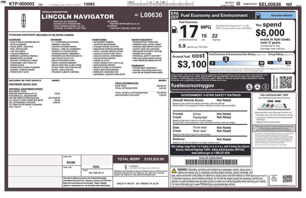 2025 Lincoln Navigator Reserve
