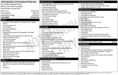 2025 Mazda Mazda CX-50 Hybrid Preferred