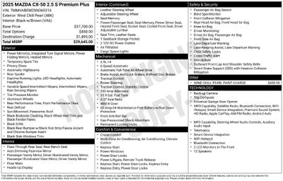2025 Mazda Mazda CX-50 2.5 S Premium Plus Package
