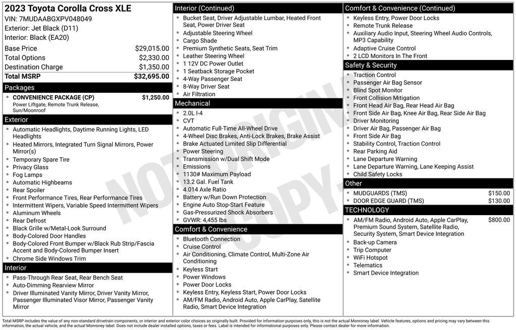 2023 Toyota Corolla Cross XLE AWD MOONROOF HEATED LEATHER BLIS REAR CAMERA