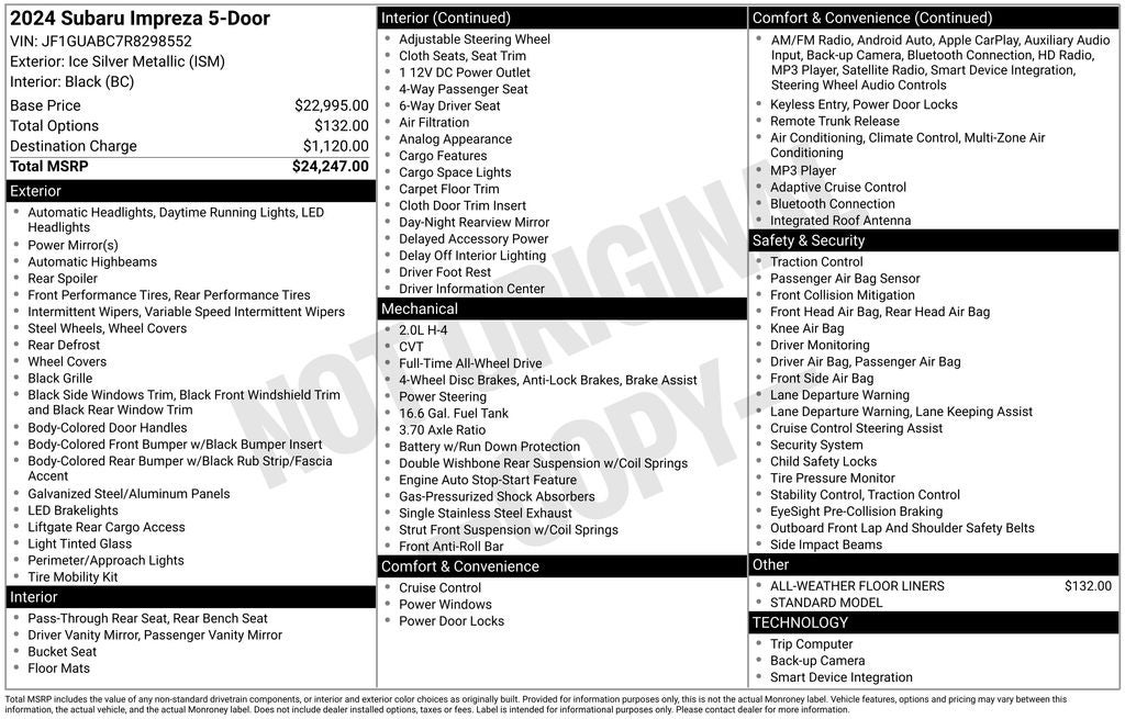 2024 Subaru Impreza Base