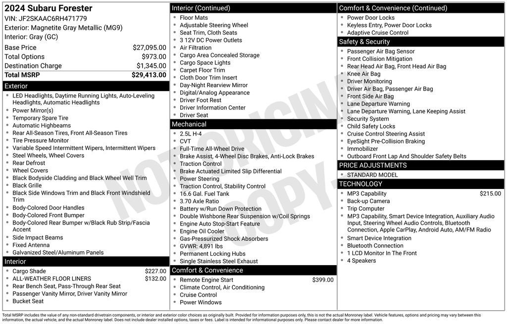 2024 Subaru Forester Base