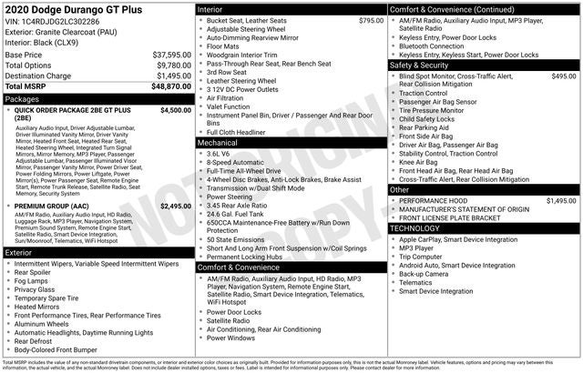 2020 Dodge Durango GT Plus AWD