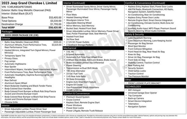 2023 Jeep Grand Cherokee L Limited 4x4