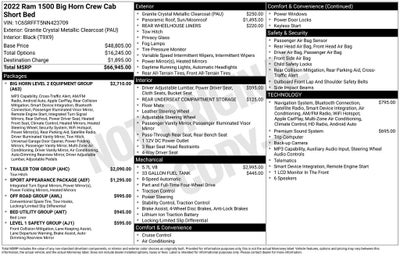 2022 RAM 1500 Big Horn Crew Cab 4x4 5'7' Box