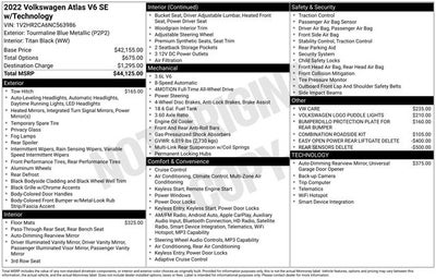 2022 Volkswagen Atlas 3.6L V6 SE w/Technology