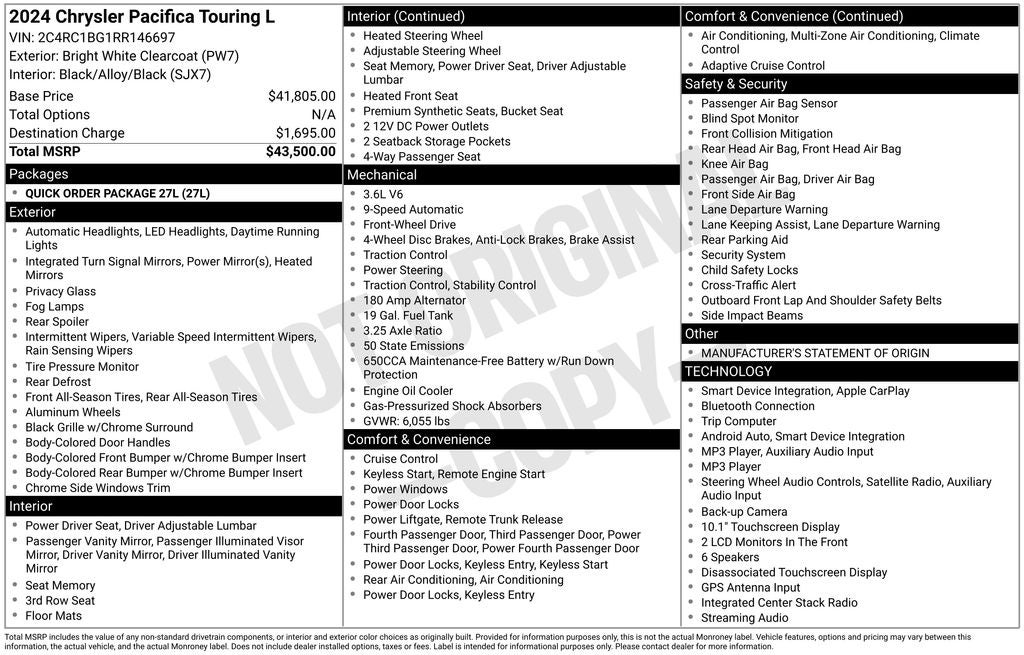 2024 Chrysler Pacifica Touring L