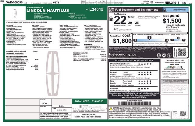 2022 Lincoln Nautilus Reserve