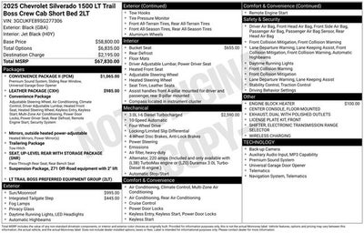 2025 Chevrolet Silverado 1500 4WD Crew Cab Short Bed LT Trail Boss