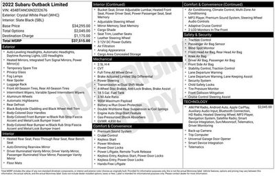 2022 Subaru Outback Limited