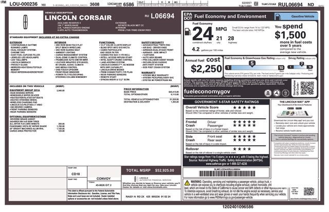 2024 Lincoln Corsair Reserve