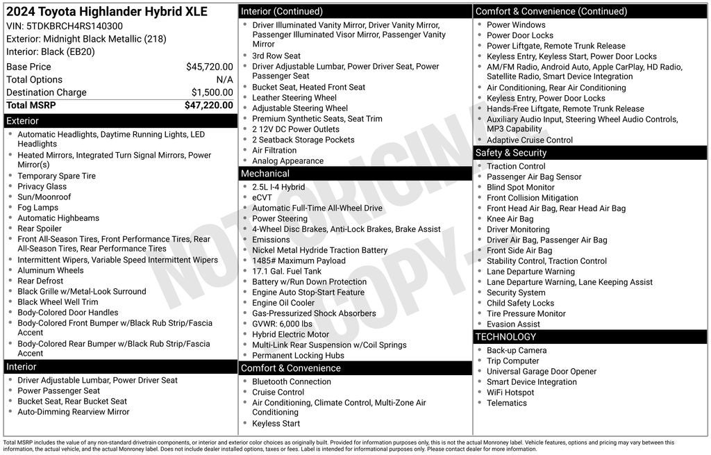 2024 Toyota Highlander Hybrid XLE
