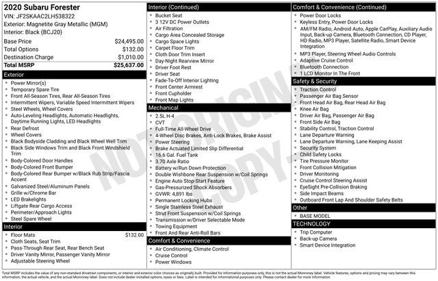 2020 Subaru Forester Base