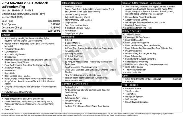 2024 Mazda Mazda3 2.5 S Preferred