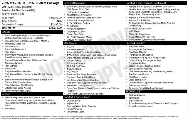 2025 Mazda Mazda CX-5 2.5 S Select
