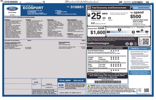 2020 Ford EcoSport SE
